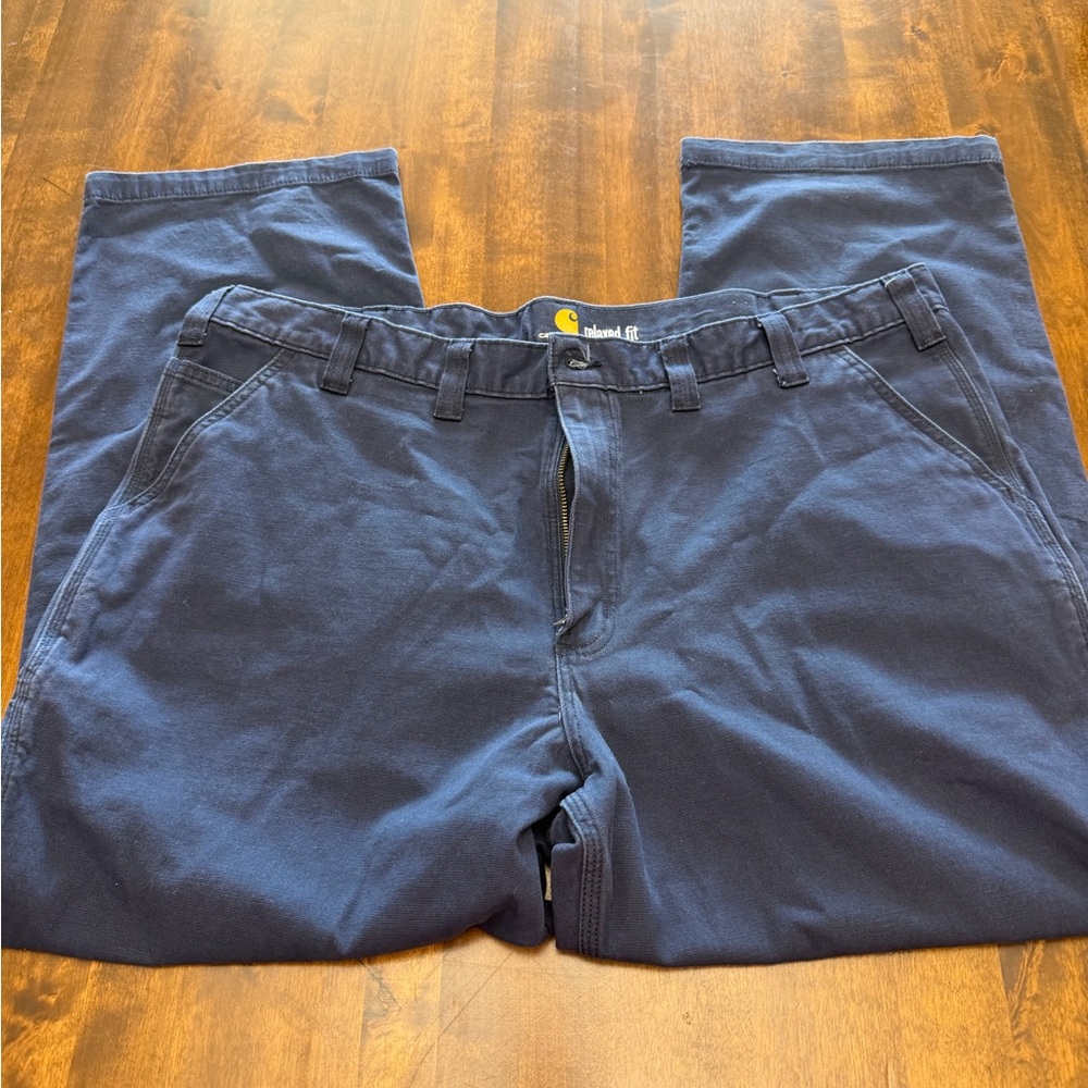 Men’s Carhartt Blue Work Pants 44x30 Relaxed Fit